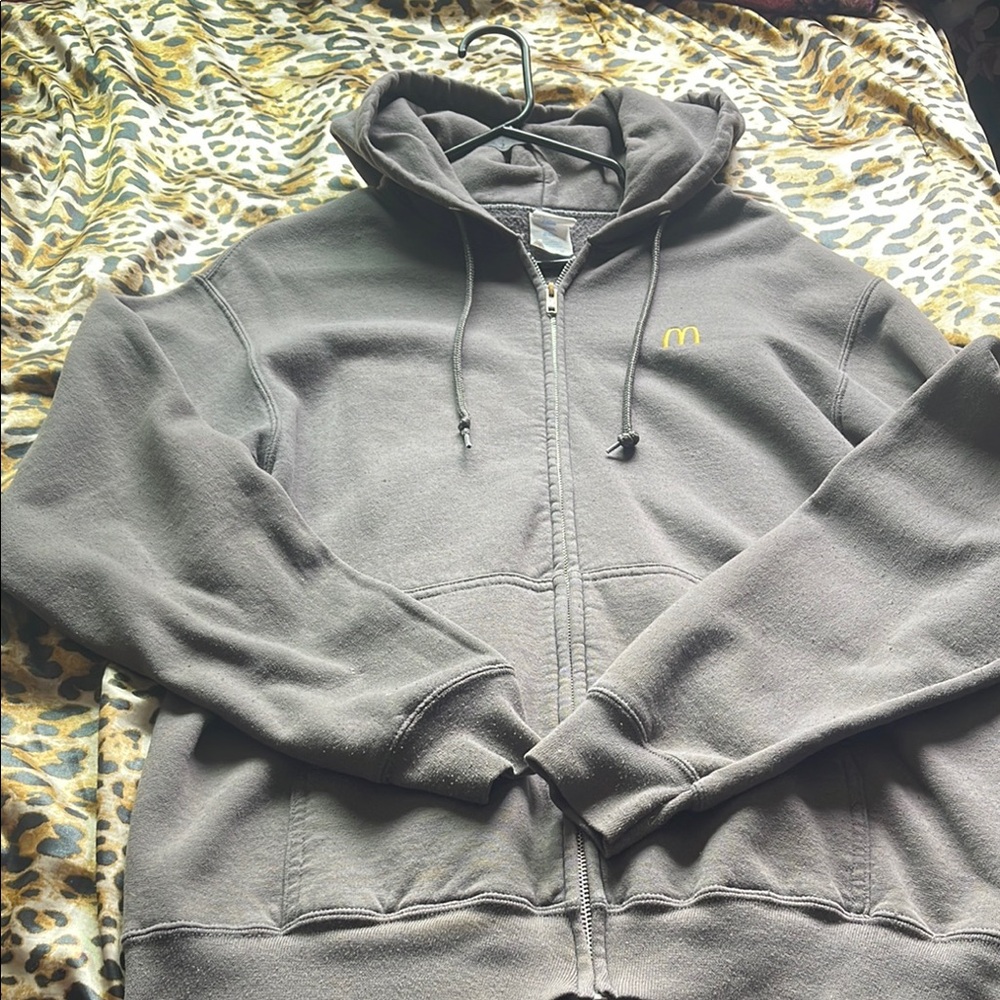 McDonald's Gray Zip Up Sweater with Hood